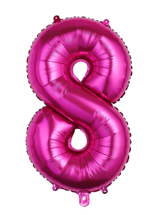 Balloons Arch Kit Party Decorations Number Balloon 32 Inch Foil Balloons Digtal Helium Birthday Wedding Party, Number 8, Magenta Fatio General Trading