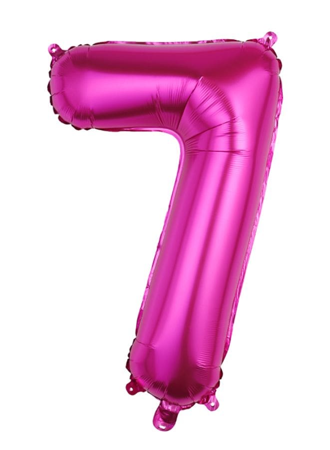Balloons Arch Kit Party Decorations Number Balloon 32 Inch Foil Balloons Digtal Helium Birthday Wedding Party, Number 7, Magenta Fatio General Trading
