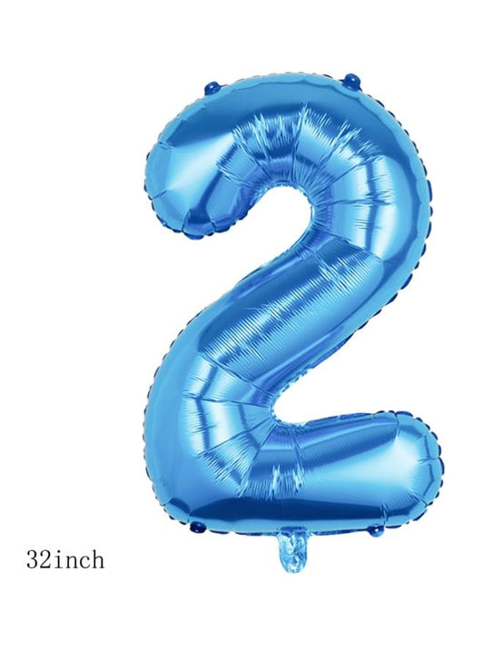 Balloons Arch Kit Party Decorations Number Balloon 32 Inch Foil Balloons Digtal Helium Birthday Wedding Party, Number 2, Blue Fatio General Trading