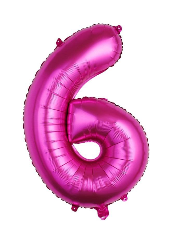 Balloons Arch Kit Party Decorations Number Balloon 32 Inch Foil Balloons Digtal Helium Birthday Wedding Party, Number 6, Magenta Fatio General Trading