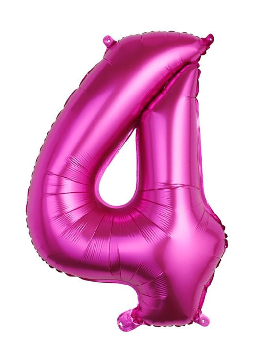 Balloons Arch Kit Party Decorations Number Balloon 32 Inch Foil Balloons Digtal Helium Birthday Wedding Party, Number 4, Magenta Fatio General Trading