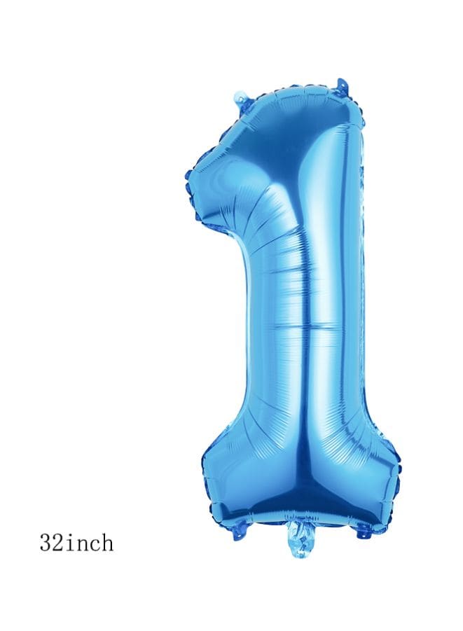 Balloons Arch Kit Party Decorations Number Balloon 32 Inch Foil Balloons Digtal Helium Birthday Wedding Party, Number 1, Blue Fatio General Trading