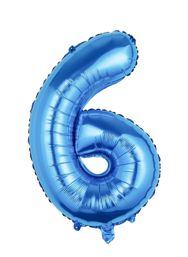 Balloons Arch Kit Party Decorations Number Balloon 32 Inch Foil Balloons Digtal Helium Birthday Wedding Party, Number 6, Blue Fatio General Trading