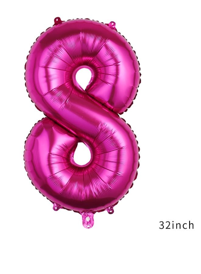 Balloons Arch Kit Party Decorations Number Balloon 32 Inch Foil Balloons Digtal Helium Birthday Wedding Party, Number 8, Magenta Fatio General Trading