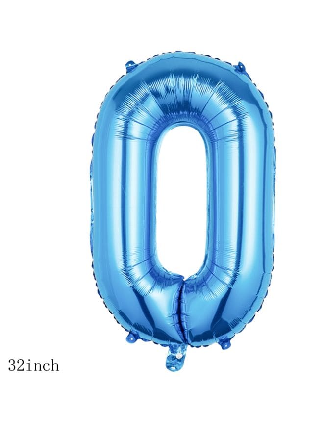 Balloons Arch Kit Party Decorations Number Balloon 32 Inch Foil Balloons Digtal Helium Birthday Wedding Party, Number 0, Blue Fatio General Trading