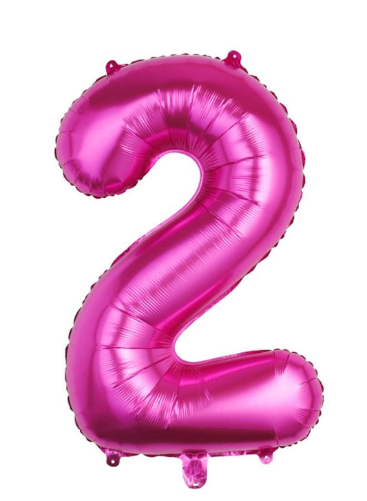 Balloons Arch Kit Party Decorations Number Balloon 32 Inch Foil Balloons Digtal Helium Birthday Wedding Party, Number 2, Magenta Fatio General Trading