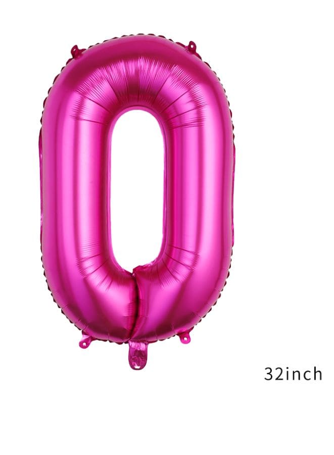 Balloons Arch Kit Party Decorations Number Balloon 32 Inch Foil Balloons Digtal Helium Birthday Wedding Party, Number 0, Magenta Fatio General Trading