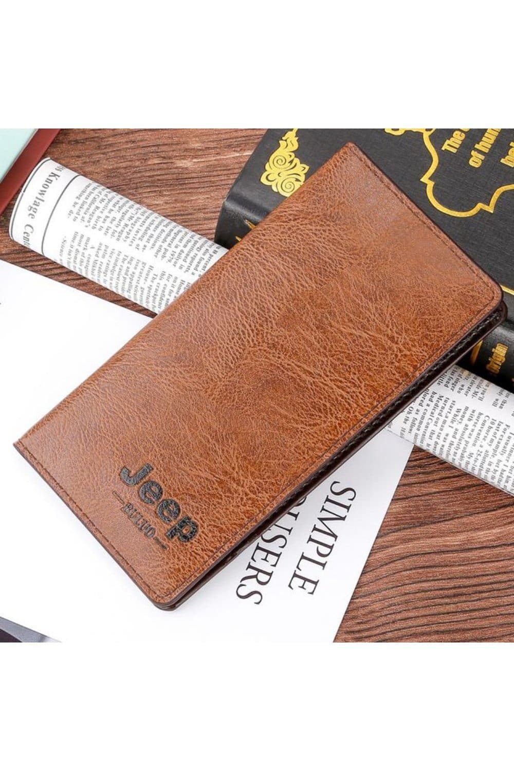 Bold Leather Wallet with Jeep Logo Fatio General Trading