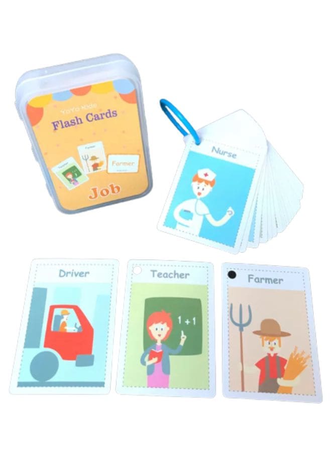 Children Learning Cards: Educational Flash Cards Pocket Card Preschool Teaching Cards for kids, Occupation Fatio General Trading