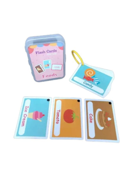 Children Learning Cards: Educational Flash Cards Pocket Card Preschool Teaching Cards for kids, Food Fatio General Trading