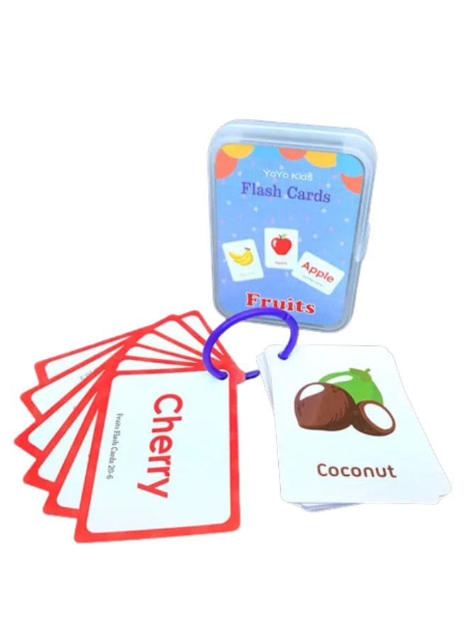 Children Learning Cards: Educational Flash Cards Pocket Card Preschool Teaching Cards for kids, Fruits Fatio General Trading