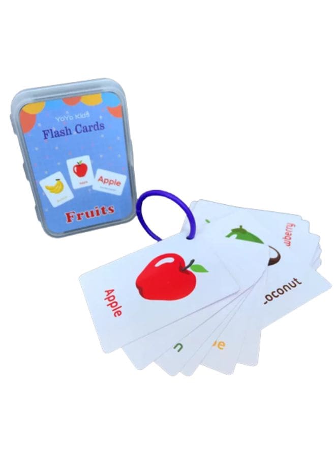 Children Learning Cards: Educational Flash Cards Pocket Card Preschool Teaching Cards for kids, Fruits Fatio General Trading