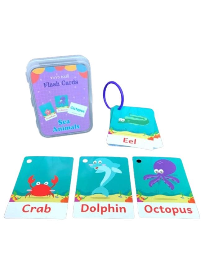 Children Learning Cards: Educational Flash Cards Pocket Card Preschool Teaching Cards for kids, Sea Animals Fatio General Trading