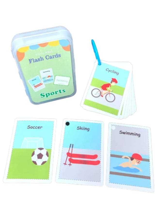 Children Learning Cards: Educational Flash Cards Pocket Card Preschool Teaching Cards for kids, Sports Fatio General Trading
