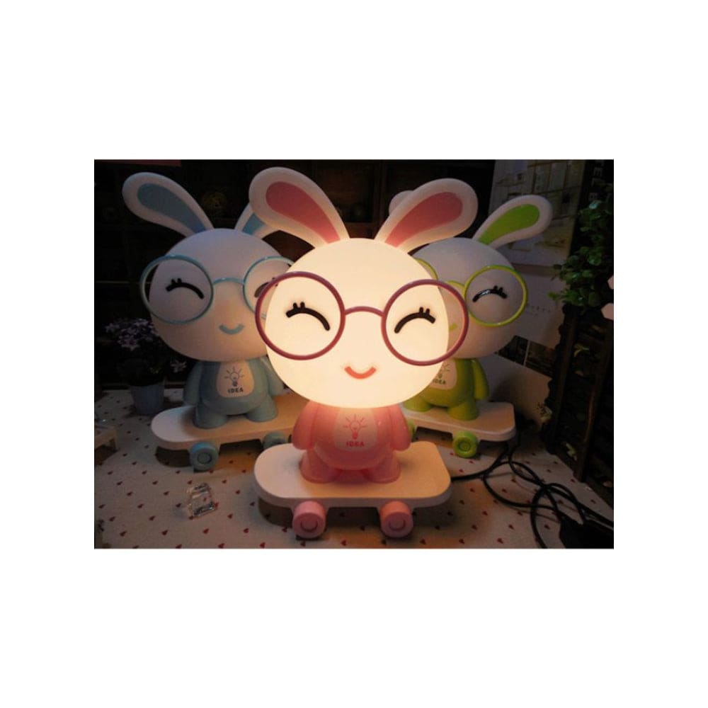 Children's Dimming Cartoon Bunny Table Lamp Warm Light Pupils Eye Protection LED Plug-in Bedside Bedroom Lamp Fatio General Trading