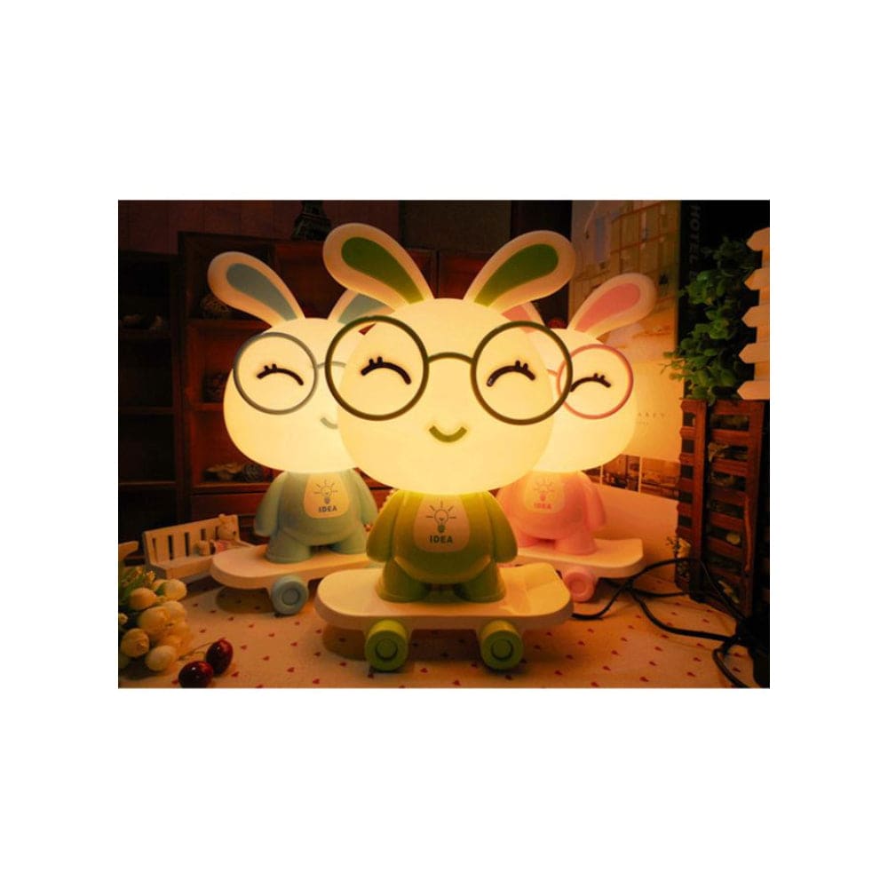 Children's Dimming Cartoon Bunny Table Lamp Warm Light Pupils Eye Protection LED Plug-in Bedside Bedroom Lamp Fatio General Trading