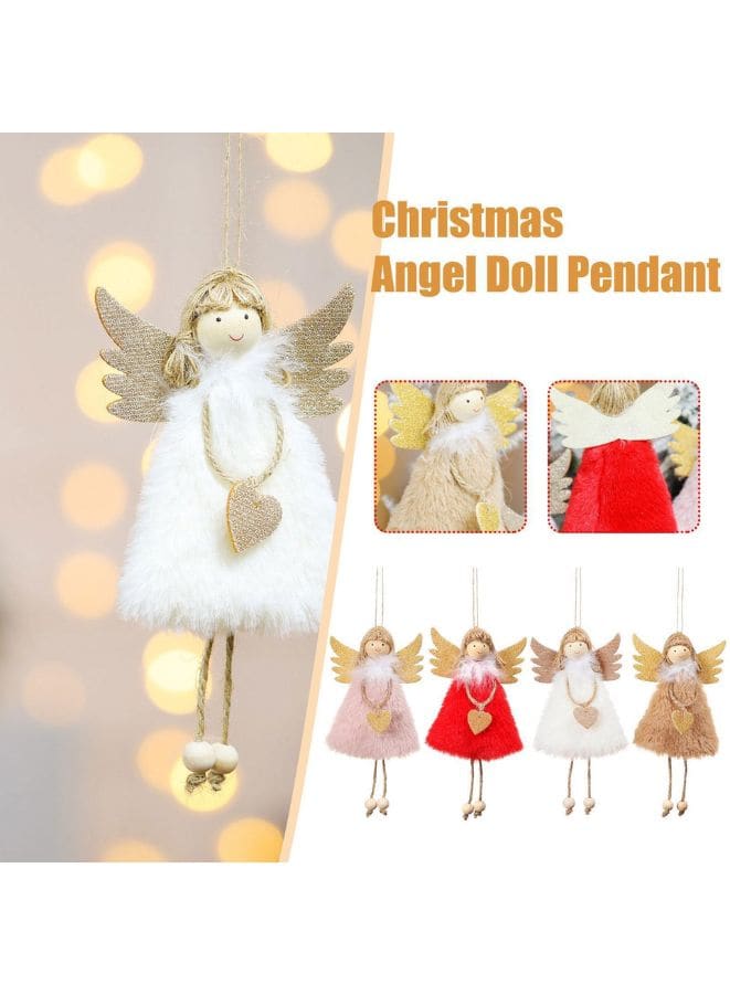 Christmas Angel Plush Doll Pendant Xmas Tree Hanging Decoration Party Ornaments Grey Fatio General Trading