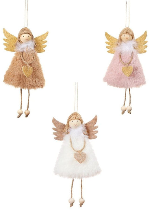 Christmas Angel Plush Doll Pendant Xmas Tree Hanging Decoration Party Ornaments Pack of 3 Fatio General Trading