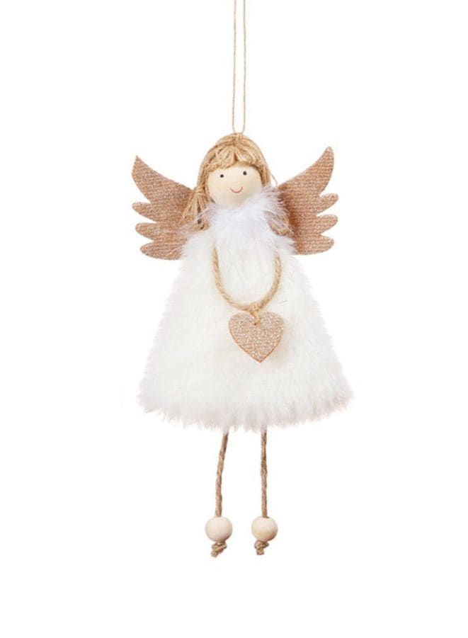 Christmas Angel Plush Doll Pendant Xmas Tree Hanging Decoration Party Ornaments White Fatio General Trading