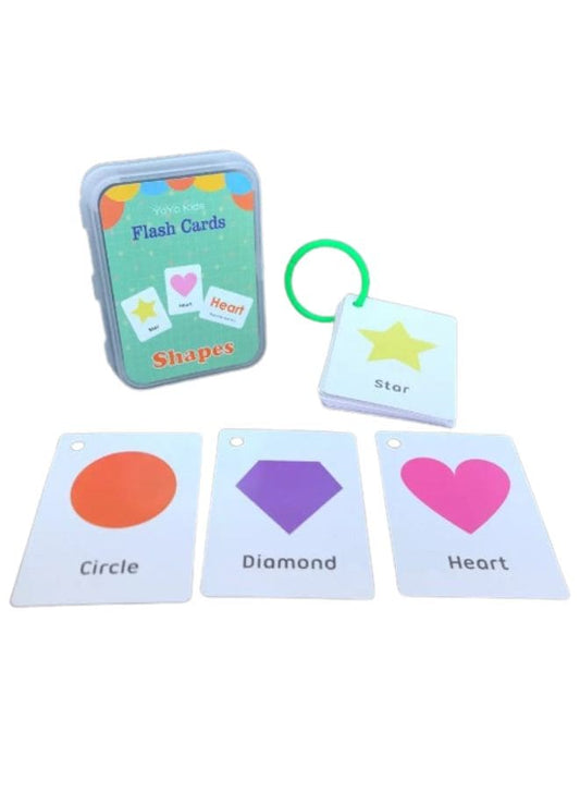 Color Shape Children Learning Cards: 2 Sets Educational Flash Cards Pocket Card Preschool Teaching Cards for kids Fatio General Trading