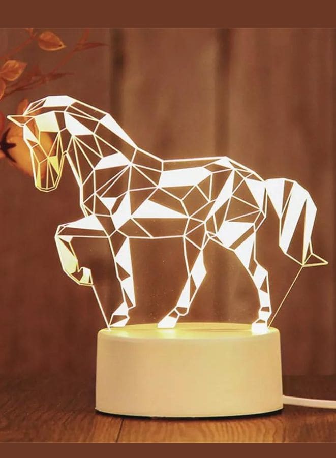 Creative Night Light 3D Acrylic Bedroom Small Decorative 3D Lamp Night Lights For Home Decoration, Horse Fatio General Trading