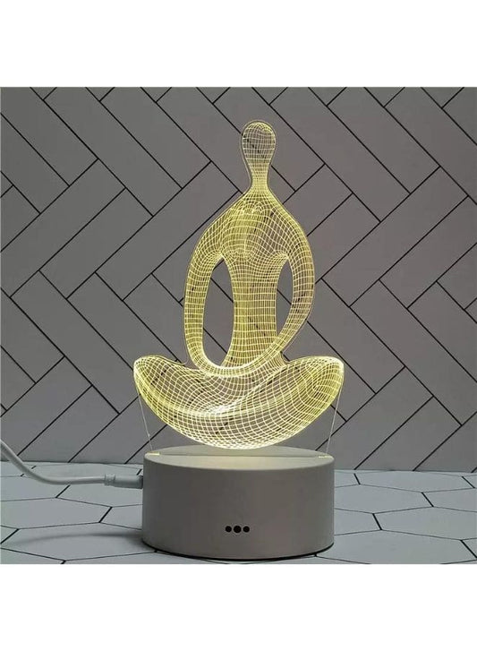 Creative Night Light 3D Acrylic Bedroom Small Decorative 3D Lamp Night Lights For Home Decoration, Meditate Fatio General Trading