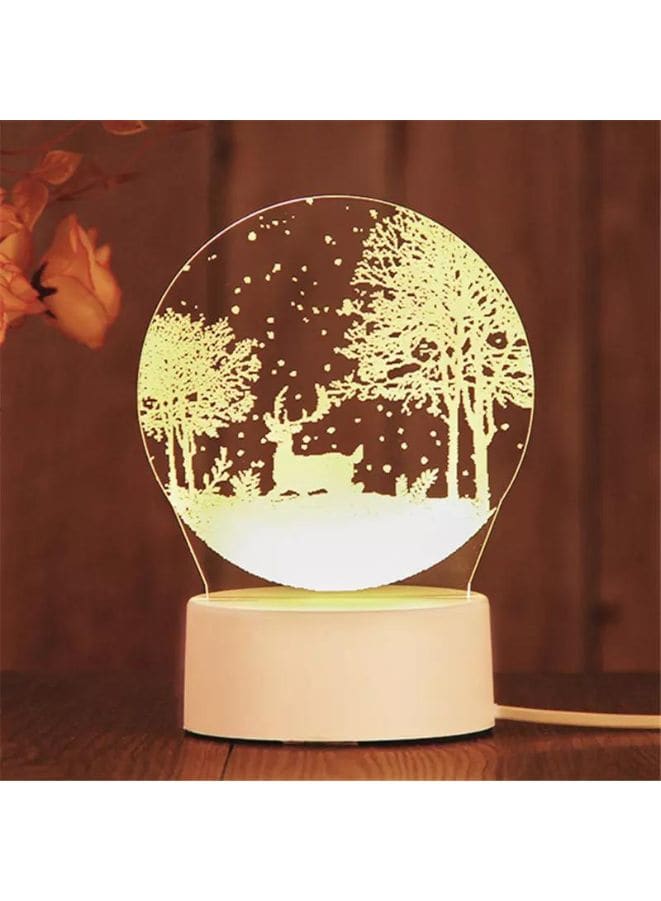 Creative Night Light 3D Acrylic Bedroom Small Decorative 3D Lamp Night Lights For Home Decoration, Deer Fatio General Trading