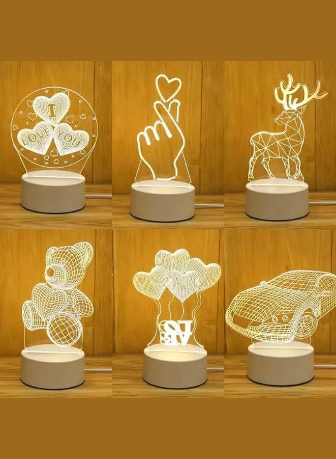 Creative Night Light 3D Acrylic Bedroom Small Decorative 3D Lamp Night Lights For Home Decoration, Guitar Fatio General Trading