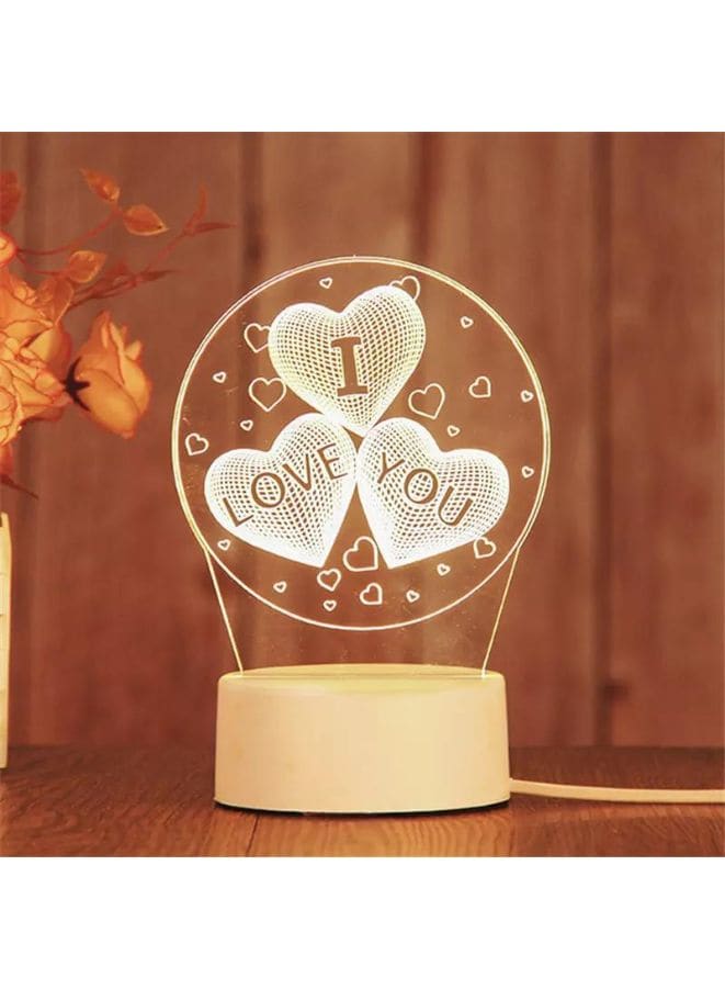 Creative Night Light 3D Acrylic Bedroom Small Decorative 3D Lamp Night Lights For Home Decoration, I Love You Fatio General Trading