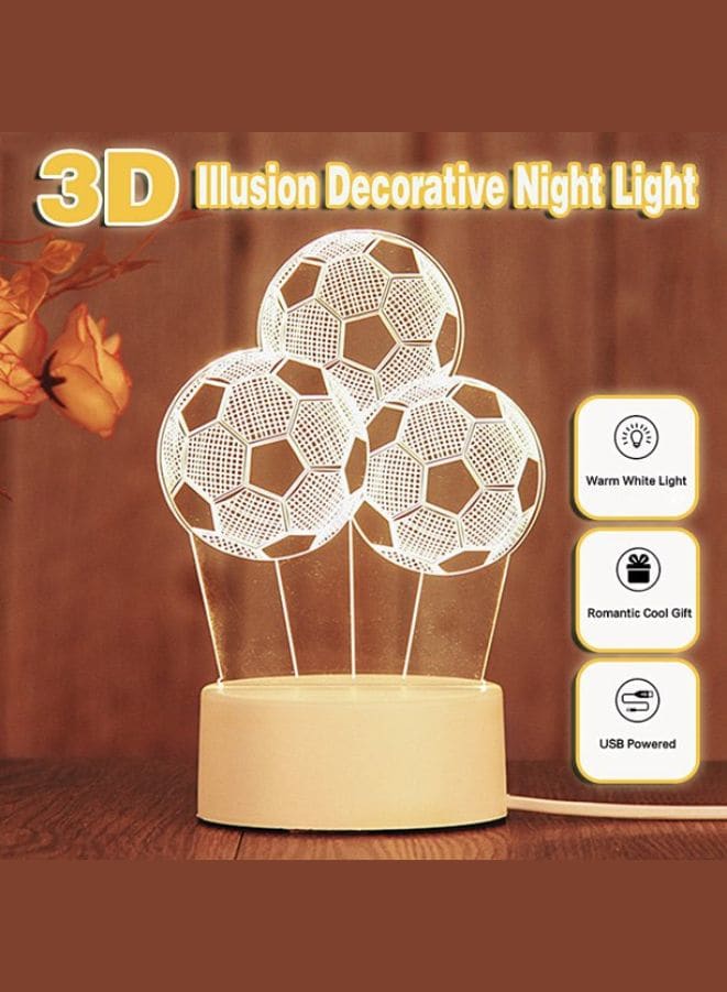Creative Night Light 3D Acrylic Bedroom Small Decorative 3D Lamp Night Lights For Home Decoration, Football Fatio General Trading