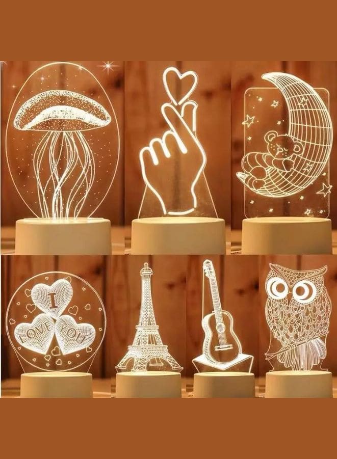 Creative Night Light 3D Acrylic Bedroom Small Decorative 3D Lamp Night Lights For Home Decoration, Jellyfish Fatio General Trading