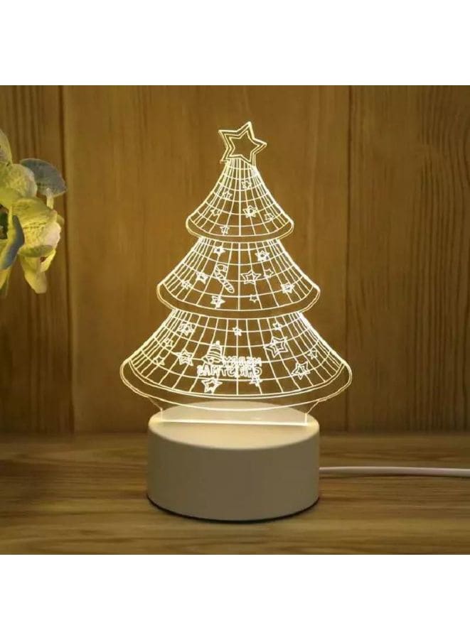 Creative Night Light 3D Acrylic Bedroom Small Decorative 3D Lamp Night Lights For Home Decoration, Christmas Tree 2 Fatio General Trading