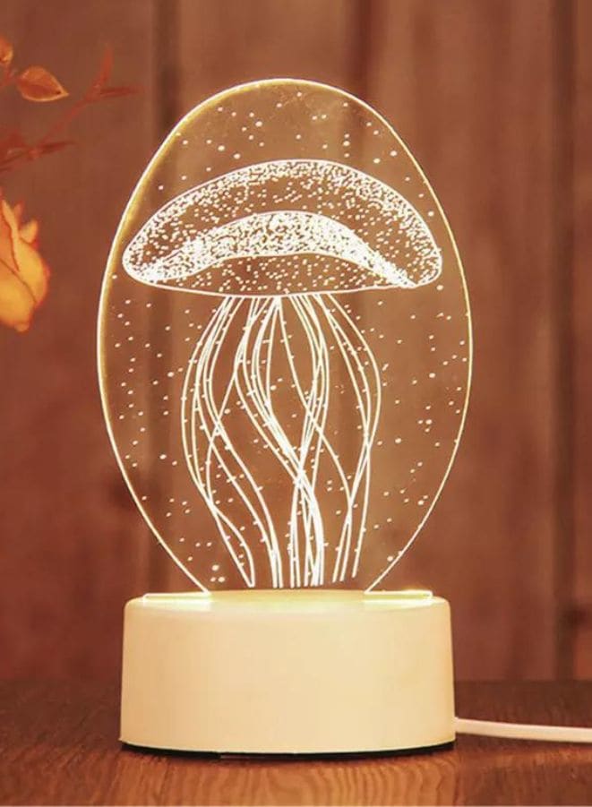 Creative Night Light 3D Acrylic Bedroom Small Decorative 3D Lamp Night Lights For Home Decoration, Jellyfish Fatio General Trading