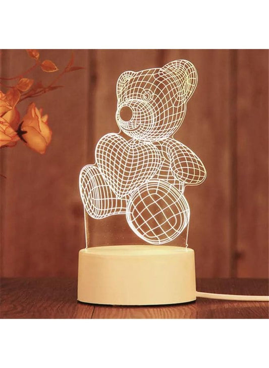 Creative Night Light 3D Acrylic Bedroom Small Decorative 3D Lamp Night Lights For Home Decoration, Teddy Fatio General Trading