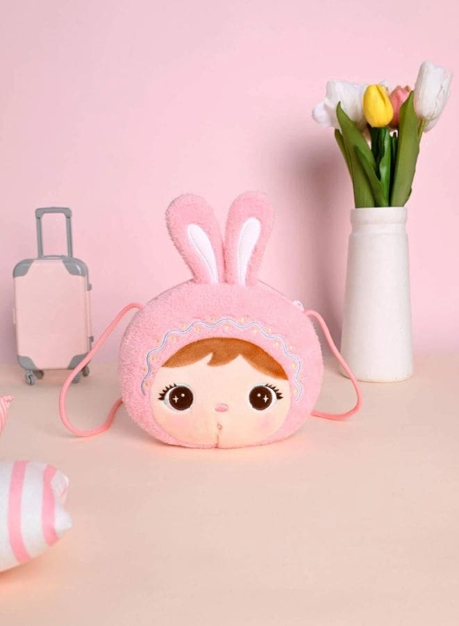 Cute Little Baby Plush Shoulder Bags/Wallets For Girls, Plush Shoulder Bags with Strap for Kids Coin Purses Cute Princess Handbags Kids, Accessories for Girls, Pink Fatio General Trading