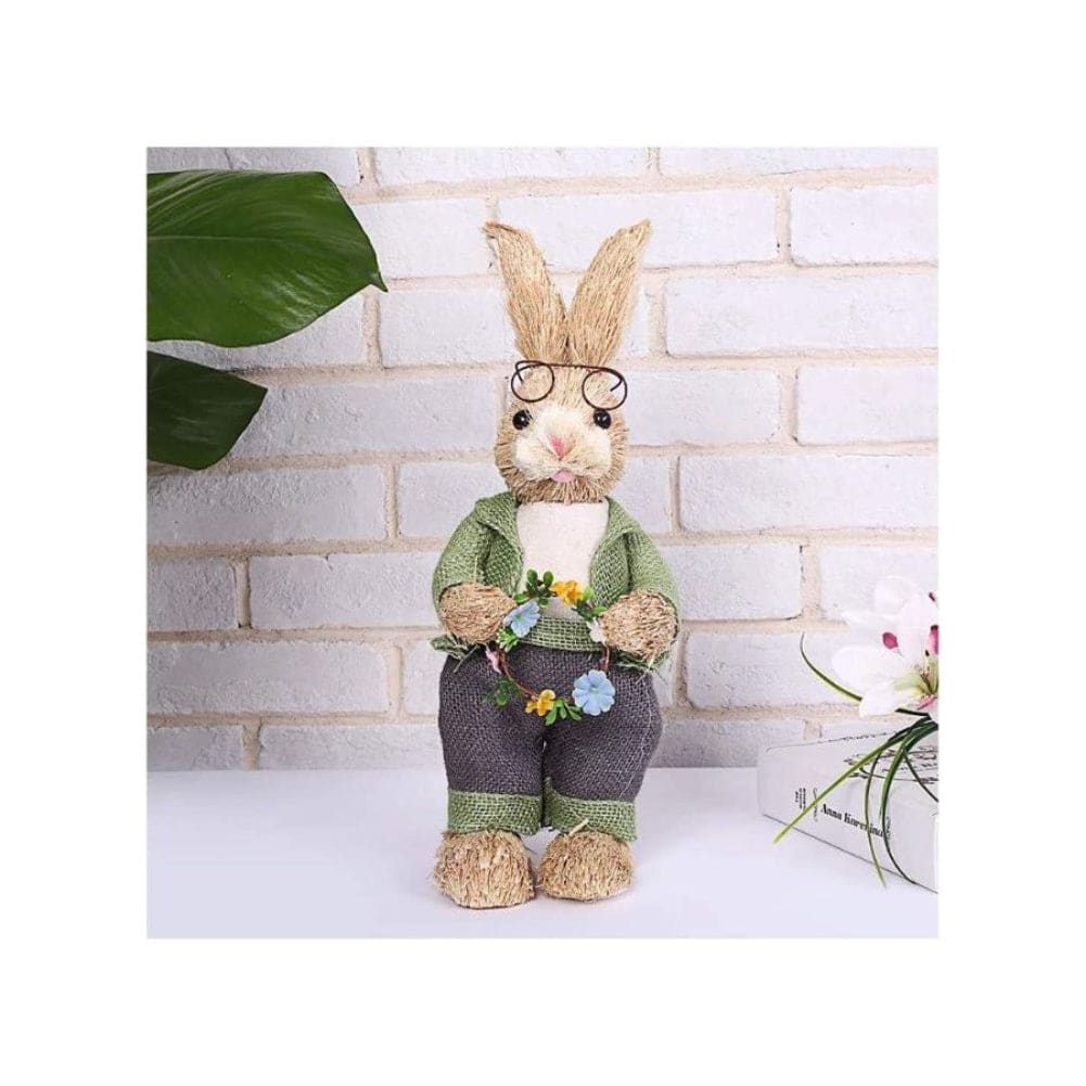 Cute Straw Rabbit Bunny Easter Decorations Holiday Home Garden Wedding Ornament Photo Props Crafts, Male Fatio General Trading