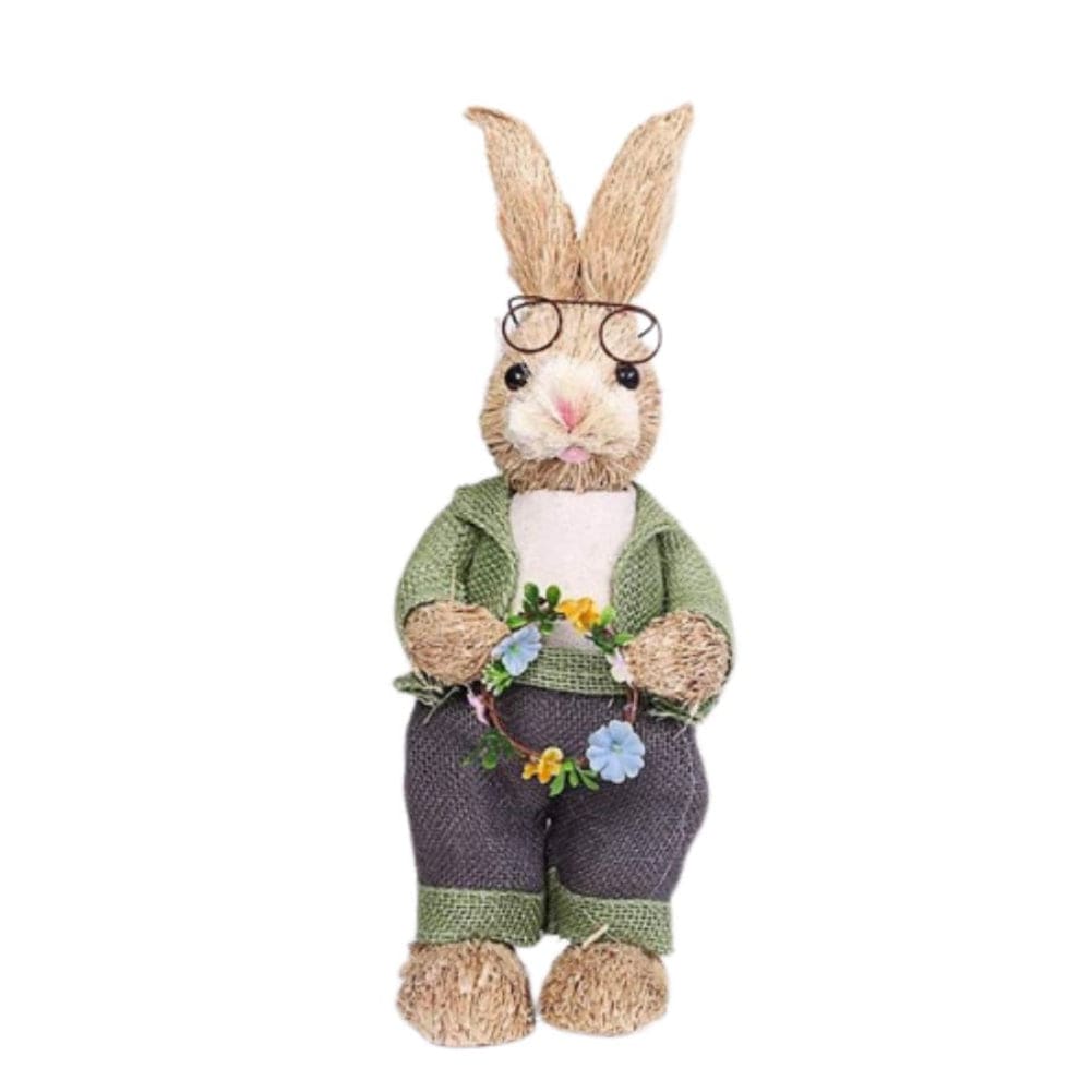 Cute Straw Rabbit Bunny Easter Decorations Holiday Home Garden Wedding Ornament Photo Props Crafts, Male Fatio General Trading