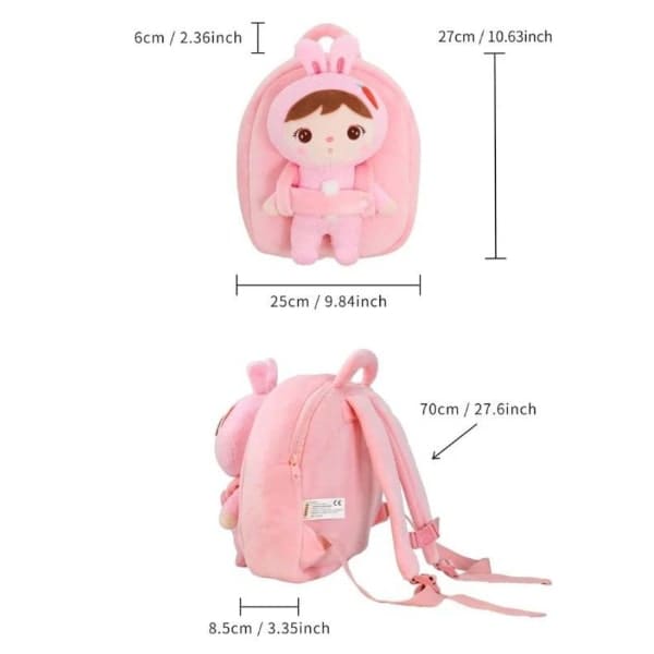 Doll Backpack Plush Toys for Kids Cute Stuffed Animals for Child Kindergarten School Shoulder Bag (Rabbit) Fatio General Trading