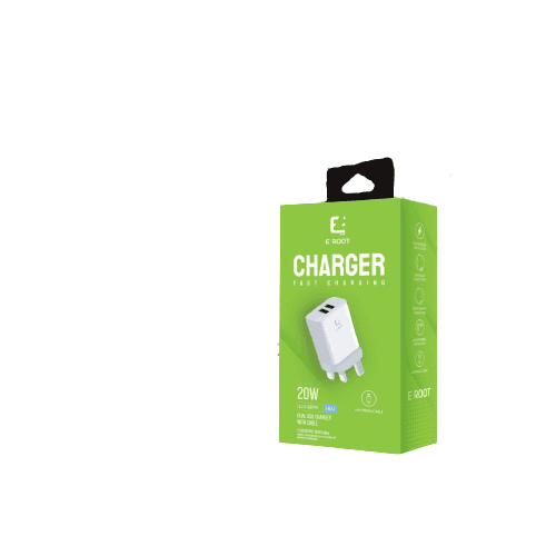 E-Root Dual usb charger with Lightning cable Fatio General Trading
