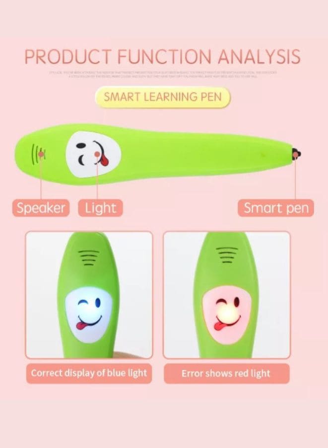 English Learning Book with Smart Learning Pen, Electronic Sound Early Learning Books for Kids Boys Girls, Life Knowledge Preschool Fatio General Trading