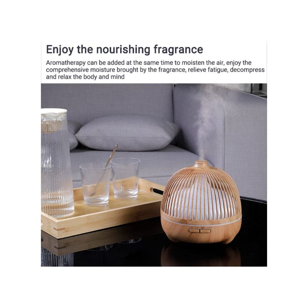 Essential Oil Diffuser 500ml Aromatherapy aroma diffuser ultrasonic humidifier with 7 color LED & remote control, Timer, Waterless Auto-Off, Black Fatio General Trading