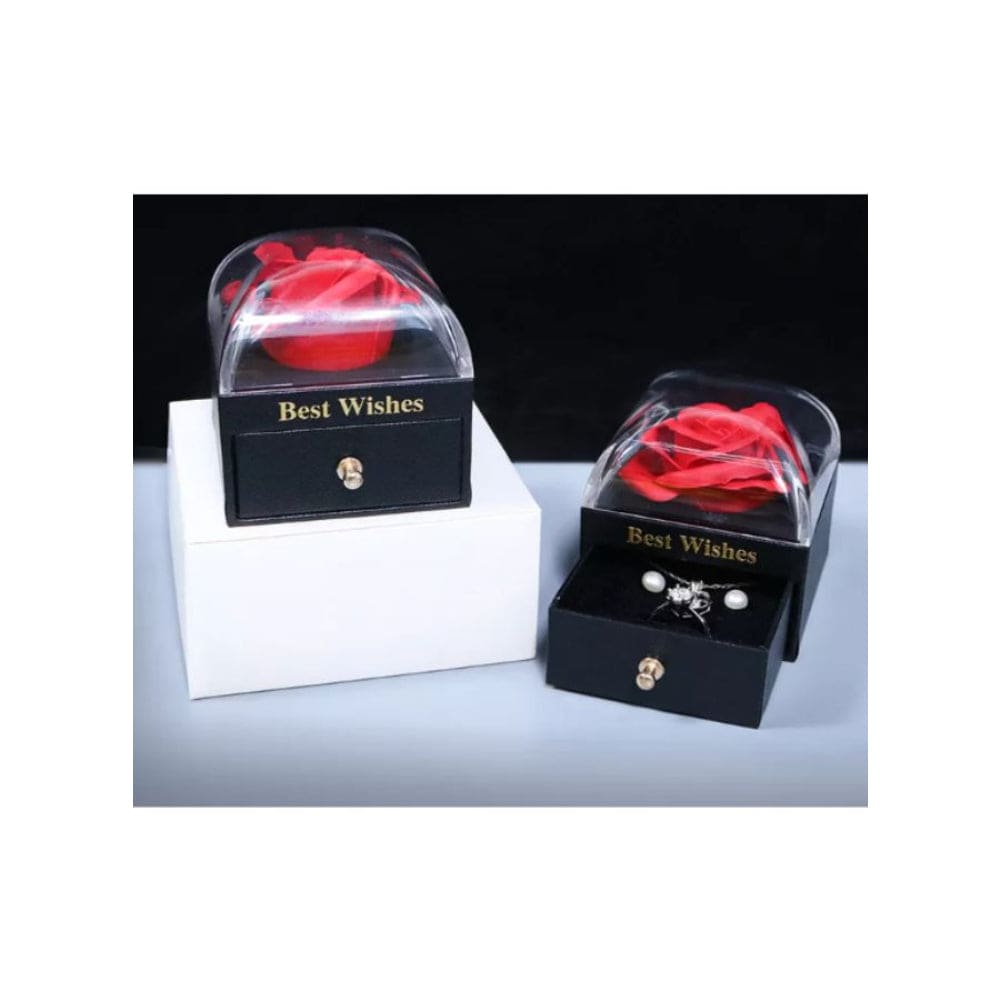 Eternal Rose Gift Box, Handmade Fresh Preserved Rose Gift for Her on Birthday,Christmas,Mother's Day,Valentine's Day (Red) Fatio General Trading