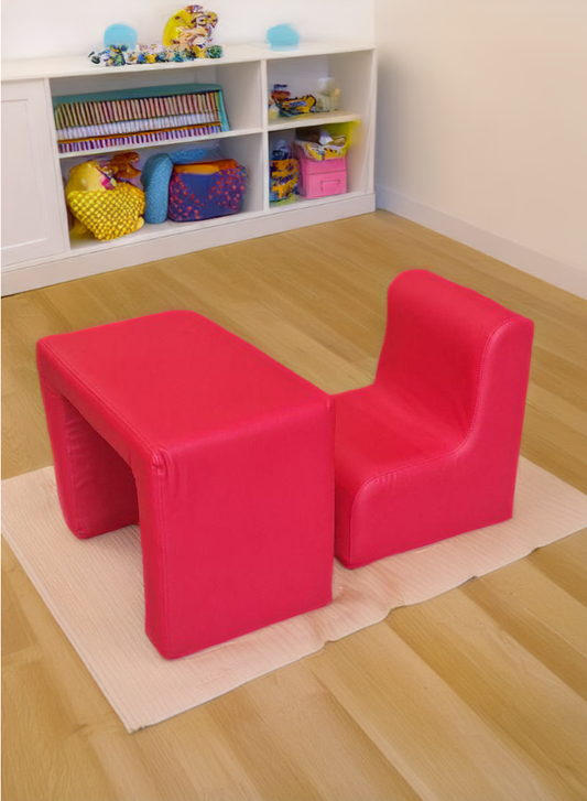 Kid's Armchair and Table Set on floor