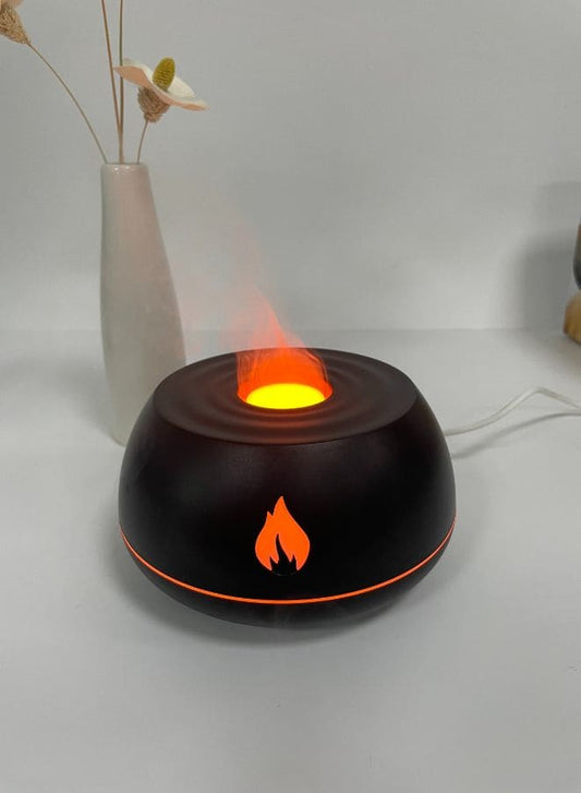 FireGlow Flame Aromatherapy Humidifier: Enhance Your Space with Tranquil Mist and Fragrant Bliss, Black Fatio General Trading