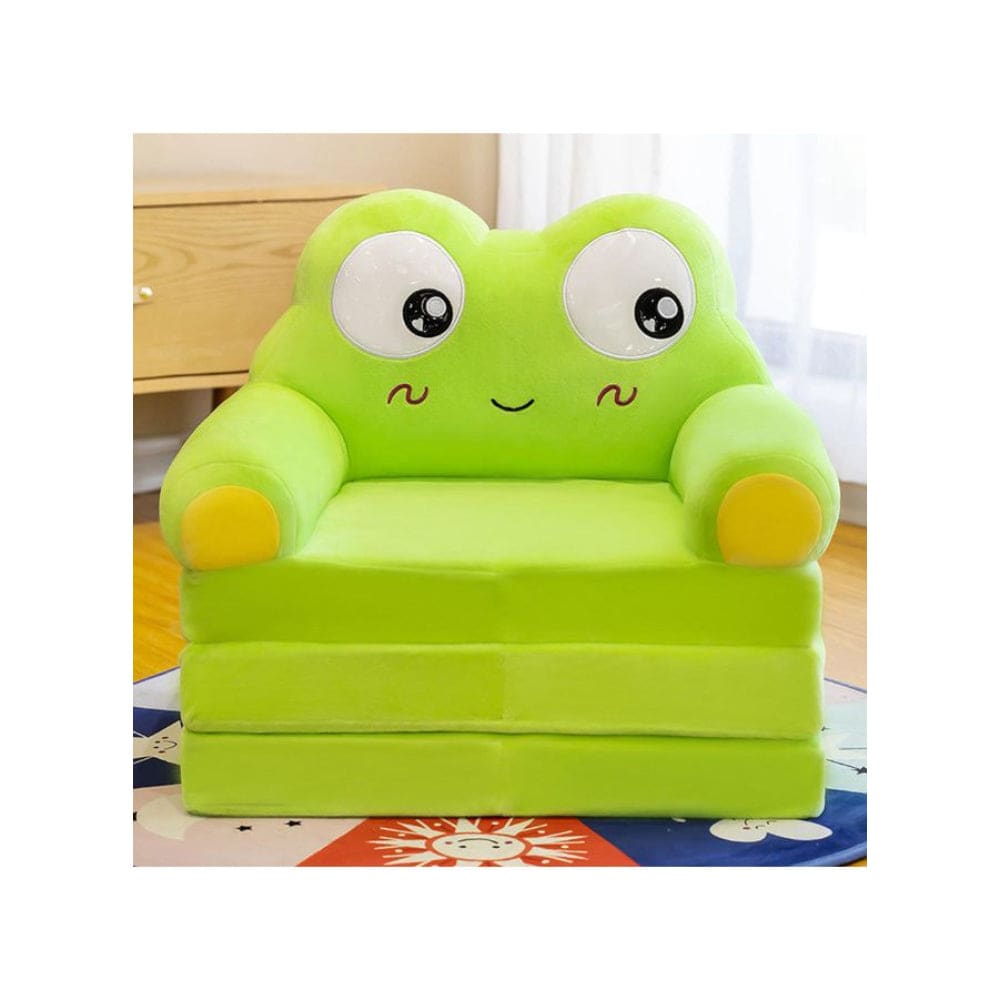 Foldable Toddler Chair Lounger for Girls, Removable and Washable Lazy Sleeping Sofa for Kids, Baby Sofa Bed Foldable Chair, Frog Fatio General Trading