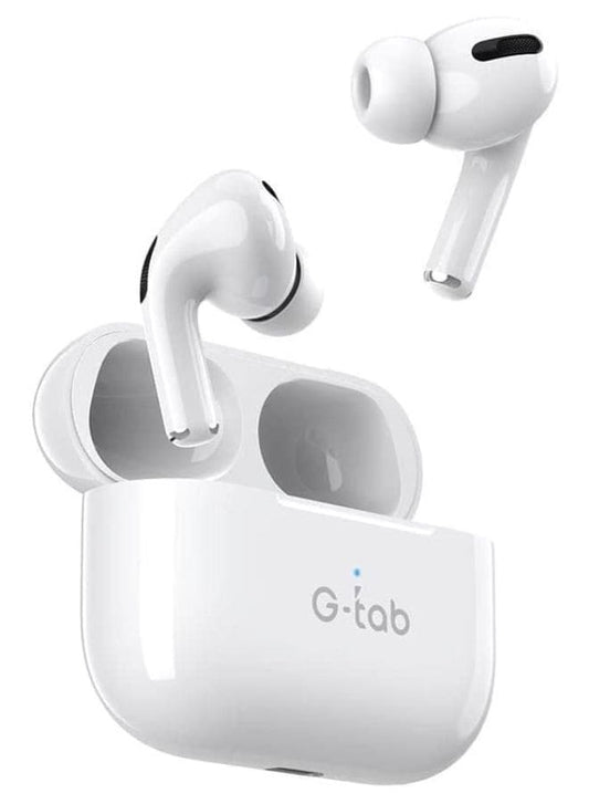 G-Tab X2 True Wireless Earbuds, Bluetooth Earphones V5.00 with Clear Calls,HIFI Sound Quality, Noise Reduction, Touch Sensor, Super Battery, Heavy Bass, 1 Free Earbuds Case for iPhone & Android, White Fatio General Trading