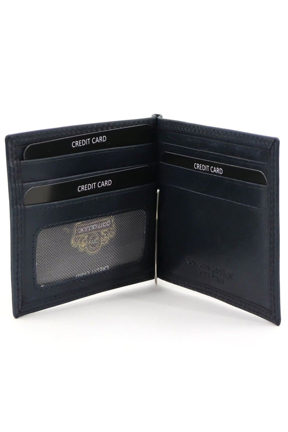 Gai Mattiolo Men's Leather Wallet, Equipped With Metal Money Clip and Space for Credit Cards, Black Fatio General Trading