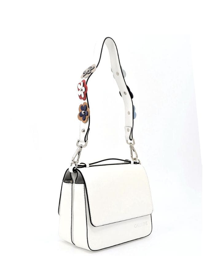 White leather bag