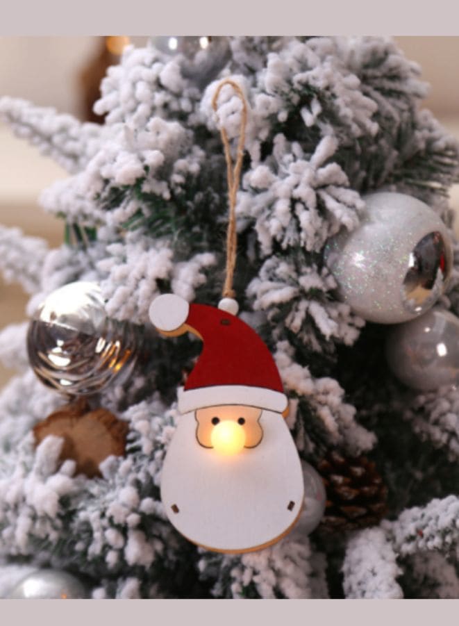 Glowing Wooden Pendant for decorating Christmas Tree Ornament Santa Claus Fatio General Trading