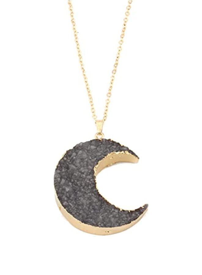 Grey Moon Alloy Link Chain Necklace for Women - Add a Touch of Celestial Charm Fatio General Trading